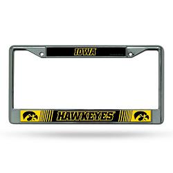 Iowa Hawkeyes License Plate Frame Chrome Printed Insert