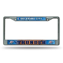 Oklahoma City Thunder License Plate Frame Chrome Printed Insert