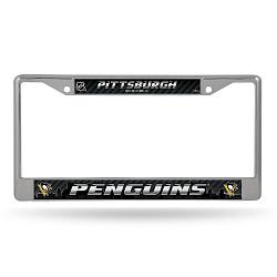 Pittsburgh Penguins License Plate Frame Chrome Printed Insert