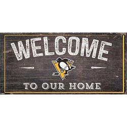 Pittsburgh Penguins Sign Wood 6x12 Welcome To Our Home Design