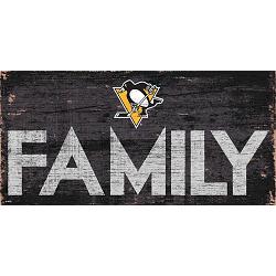 Pittsburgh Penguins Sign Wood 12x6 Family Design