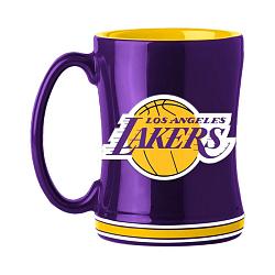 Los Angeles Lakers Coffee Mug 14oz Sculpted Relief Team Color