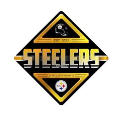 Pittsburgh Steelers Sign Metal Diamond Shape