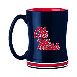 Mississippi Rebels Coffee Mug 14oz Sculpted Relief Team Color