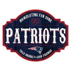 New England Patriots Sign Wood 12 Inch Homegating Tavern