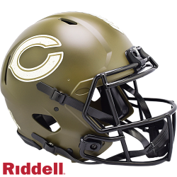 Chicago Bears Helmet Riddell Authentic Full Size Speed Style Salute To Service
