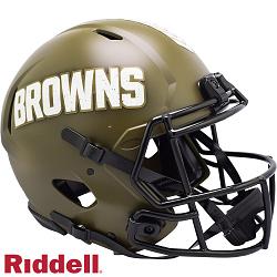Cleveland Browns Helmet Riddell Authentic Full Size Speed Style Salute To Service