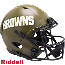 Cleveland Browns Helmet Riddell Authentic Full Size Speed Style Salute To Service