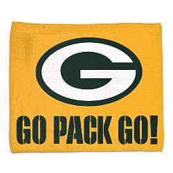 Green Bay Packers Towel 15x18 Rally Style Full Color