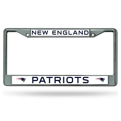 New England Patriots License Plate Frame Chrome