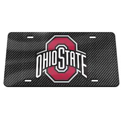 Ohio State Buckeyes License Plate Acrylic Carbon