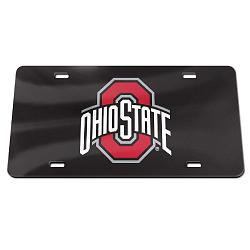 Ohio State Buckeyes License Plate Acrylic Black