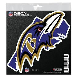 Baltimore Ravens Decal 6x6 All Surface State Shape