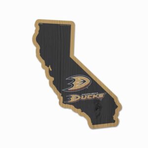 Anaheim Ducks Sign Wood State Shape
