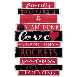 Houston Rockets Sign 11x17 Wood Family Word
