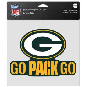 Green Bay Packers Decal 8x8 Perfect Cut Color Slogan
