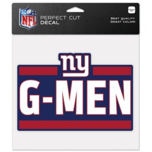 New York Giants Decal 8x8 Perfect Cut Color Slogan