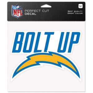 Los Angeles Chargers Decal 8x8 Perfect Cut Color Slogan