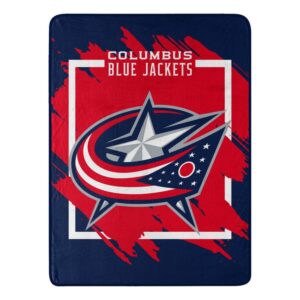 Columbus Blue Jackets Blanket 46x60 Micro Raschel Dimensional Design Rolled