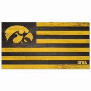 Iowa Hawkeyes Sign Wood 9x17 Flag