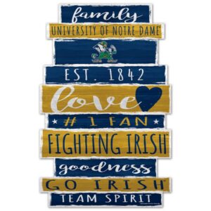 Notre Dame Fighting Irish Sign 11x17 Wood Family Word Design