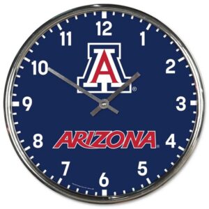Arizona Wildcats Clock Round Wall Style Chrome
