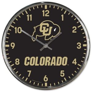 Colorado Buffaloes Clock Round Wall Style Chrome