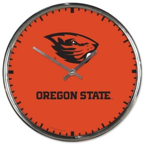 Oregon State Beavers Clock Round Wall Style Chrome