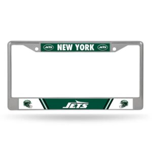 New York Jets License Plate Frame Chrome Printed Insert 2024