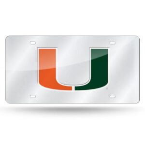 Miami Hurricanes License Plate Laser Cut Silver