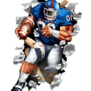 Kansas Jayhawks Decal Wallcrasher Football 11 Inch