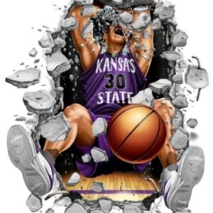Kansas State Wildcats Decal Wallcrasher Basketball 11 Inch
