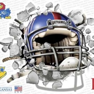 Kansas Jayhawks Decal Wallcrasher Smash Helmet 16 Inch