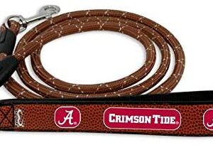 Alabama Crimson Tide Pet Leash Leather Frozen Rope Baseball Size Medium