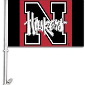 Nebraska Cornhuskers Car Flag Huskers Logo