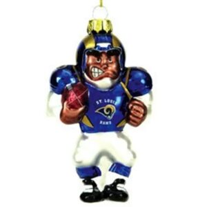 St. Louis Rams Ornament Blown Glass Football Player CO
