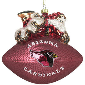 Arizona Cardinals Ornament 5 1/2 Inch Peggy Abrams Glass Football CO