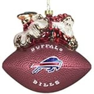 Buffalo Bills 5 1/2 Peggy Abrams Glass Football Ornament
