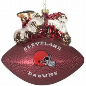 Cleveland Browns Ornament 5 1/2 Inch Peggy Abrams Glass Football