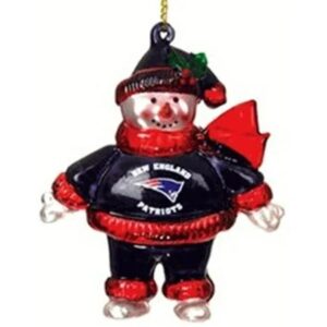 New England Patriots Ornament 2 3/4 Inch Crystal Snowman CO