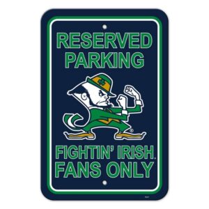 Notre Dame Fighting Irish Sign 12x18 Plastic Reserved Parking Style