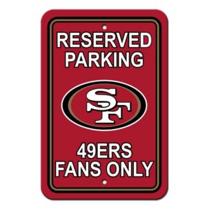 San Francisco 49ers Sign 12x18 Plastic Reserved Parking Style