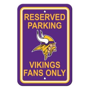 Minnesota Vikings Sign 12x18 Plastic Reserved Parking Style