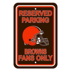Cleveland Browns Sign 12x18 Plastic Reserved Parking Style