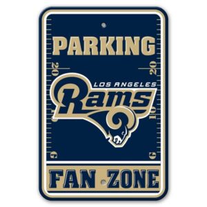 Los Angeles Rams Sign 12x18 Plastic Fan Zone Parking Style