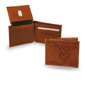 West Virginia Mountaineers Wallet Embossed Billfold Pecan Cowhide