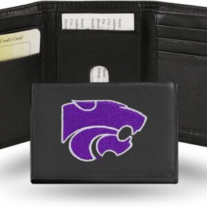 Kansas State Wildcats Wallet Trifold Leather Embroidered