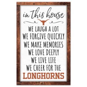 Texas Longhorns Sign 11x17 Wood In This House