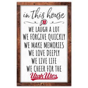 Utah Utes Sign 11x17 Wood In This House