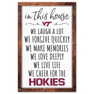 Virginia Tech Hokies Sign 11x17 Wood In This House